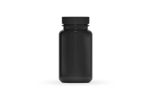 istock Black supplement bottle for medicine 2127621640
