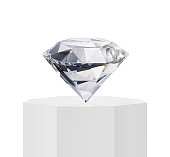 Dazzling diamond on Podium octagonal pedestal
