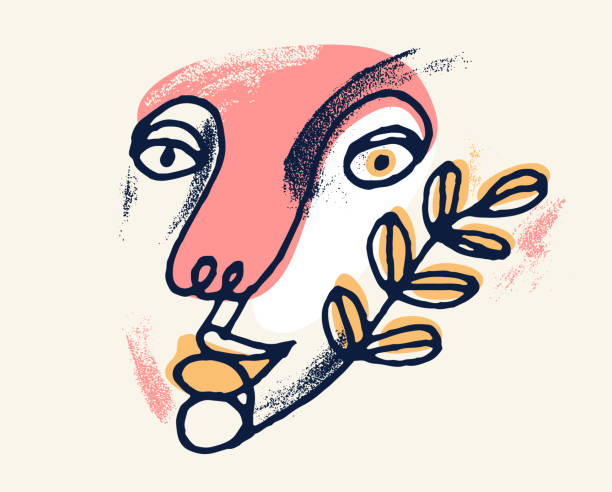 istock Abstract face girl vector portrait, abstraction art woman head, hand drawn minimal modern artwork, painted human facial abstraction. 2127629969
