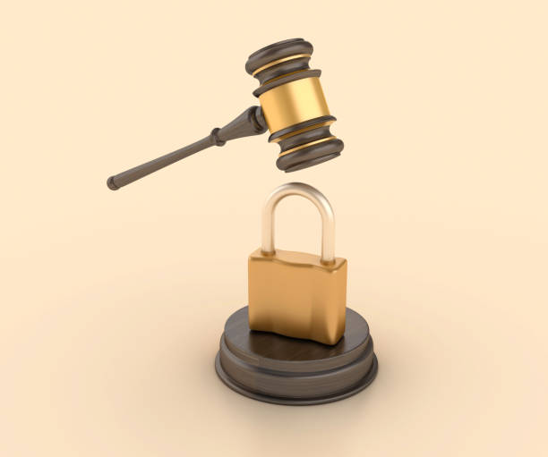 istock 3D Padlock with Legal Gavel 2127630879