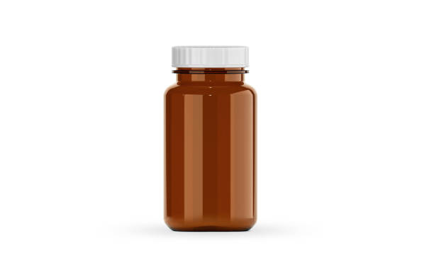 istock Empty brown glass supplement bottle for medicine 2127646160