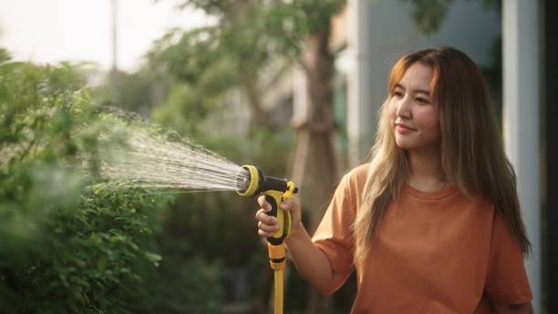 istock Asian woman watering the plants. 2127661927