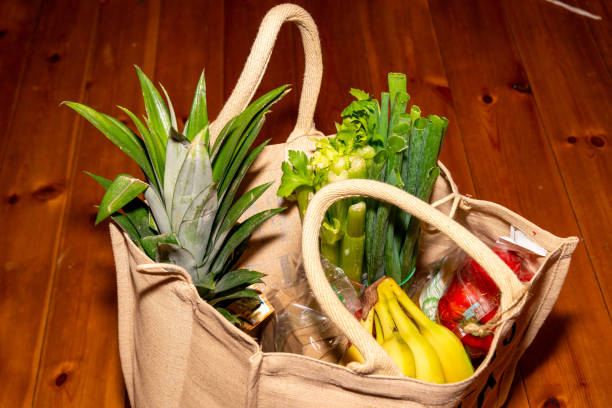 istock Reusable Bag Filled with Fresh Grocery Produce 2127681677