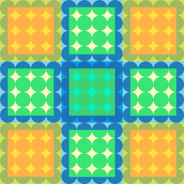 Vector illustration of vintage seamless geometric dots pattern