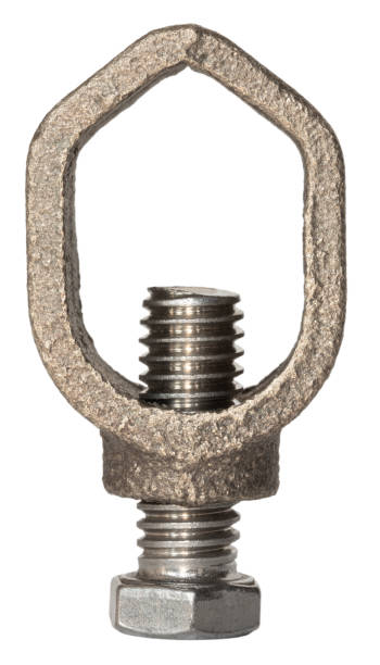 istock Ground clamp used to bond to a grounding rod 2127713804