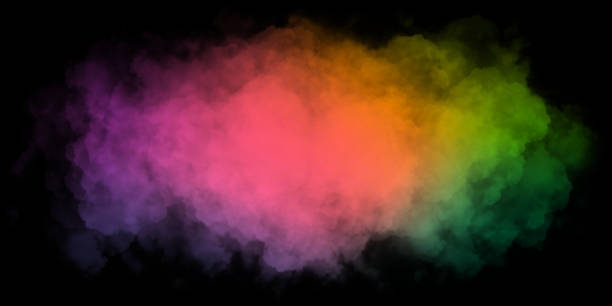 istock Colorful floating smoke dark background. 2127762724