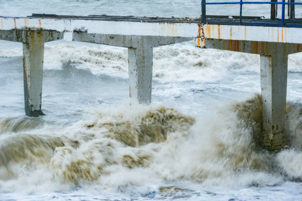 istock High sea waves at stormy weather. 2127770720
