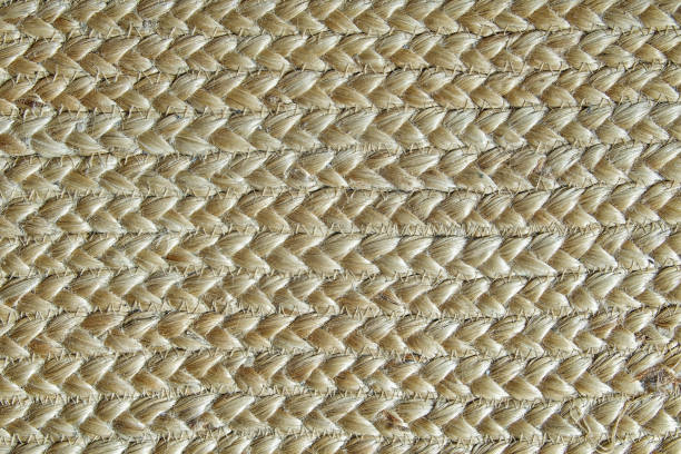 Beige wicker decor texture background close up