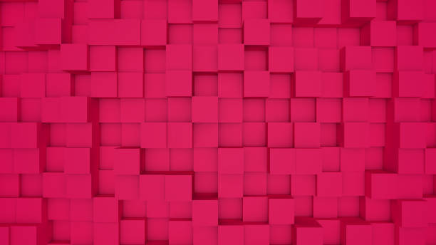 istock Abstract pink modern architecture 3D background with pink cubes on the wall. 2127983592
