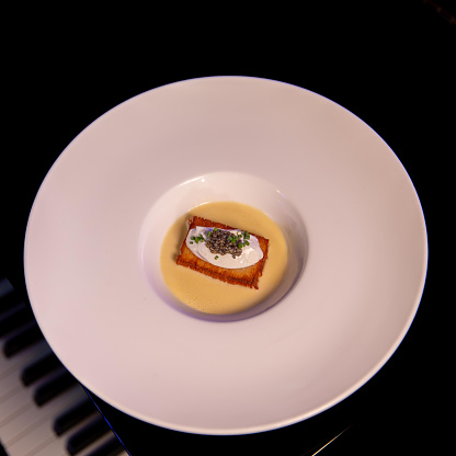 Close up of Smoked Salmon topped with Caviar