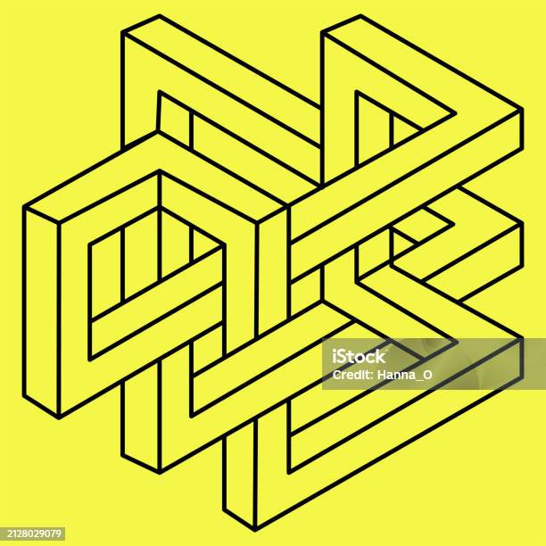 Impossible Shape Web Design Element Optical Illusion Object Line Design ...