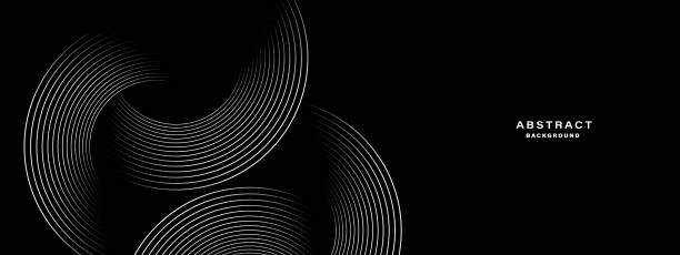 Black abstract background with spiral shapes. Black abstract background with spiral shapes. Technology futuristic template. Vector illustration. black and white gradient stock illustrations