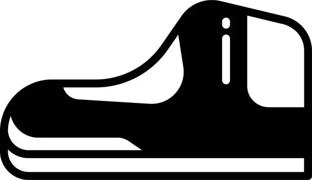 Vector illustration of Shoe glyph and line vector illustration