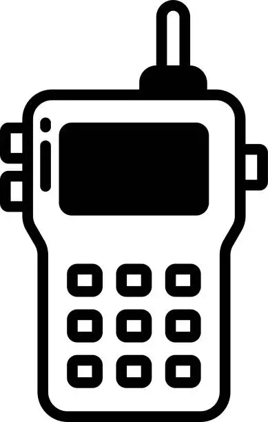 Vector illustration of Walkie Talkie glyph and line vector illustration