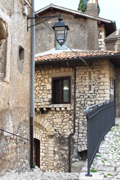 Urban scenic in the medieval town of Sermoneta, Italy
