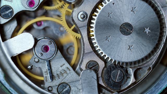 macro close up clockwork mechanism