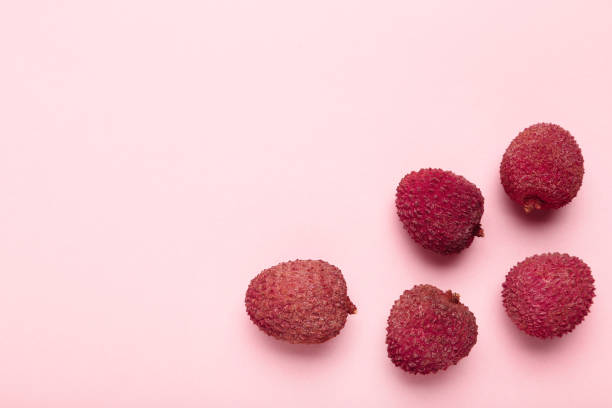 istock Tasty lychee on pink background 2128122864
