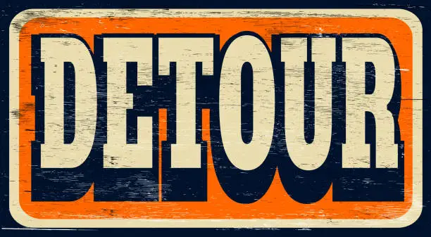 Vector illustration of Detour sign