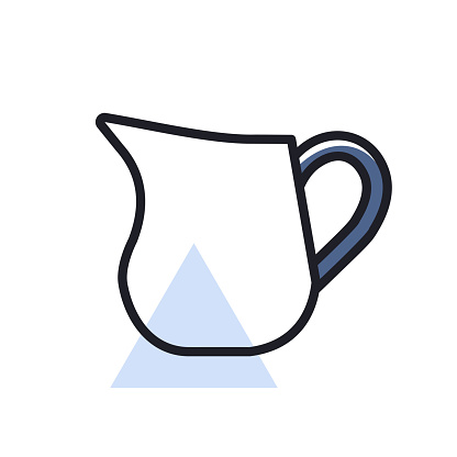 Creamer jug vector icon. Dairy product sign. Graph symbol for cooking web site and apps design, logo, app, UI