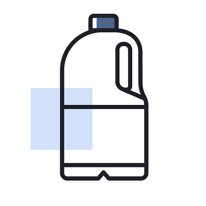 Milk plastic bottle vector icon. Dairy product sign. Graph symbol for cooking web site and apps design, logo, app, UI
