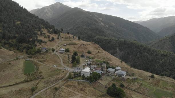 istock Iprari Svaneti, Georgia. Drone view 2128243256