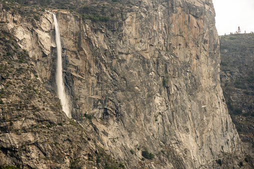 Tueeulala Falls Tumbles Over Cliff into Hetch Hetchy Valley
