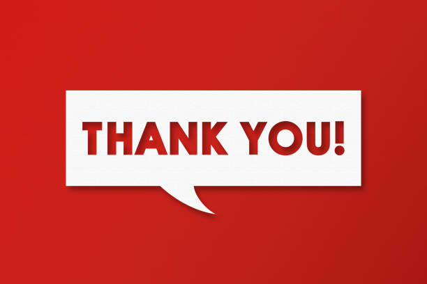 istock Thank You and Speech Bubbles with Copy Space On Blue Cardboard Background 2128294272