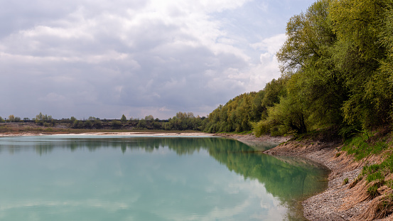 Daytime scene of quarry lake \