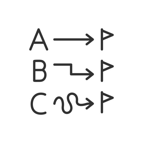 istock Ways to achieve a goal, linear icon. A plan for achievement. Planning a pathway to a task. Line with editable stroke 2128327909