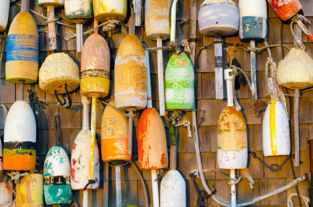istock Lobster Buoys. Barnstable County. Rock Harbor. Orleans, Massachusetts. Cape Cod. 2128354836