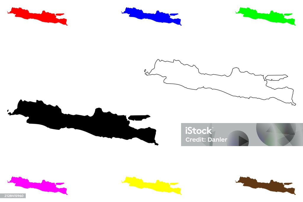 Java Island Map Vector Illustration Scribble Sketch Jawa Stock ...