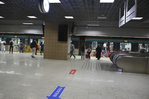 Istanbul, Turkey - September 6, 2022: Fatih district  - Yenikapi metro station