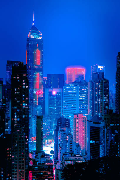 istock Hong Kong cityscape view at night time 2128479218