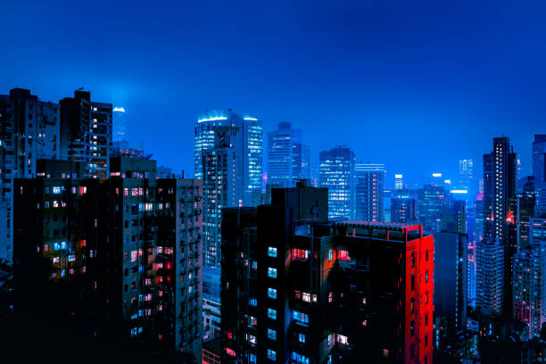 istock Hong Kong cityscape view at night time 2128487458