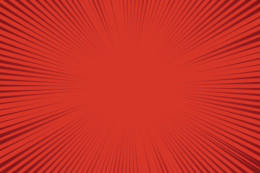 Manga anime action frame lines. Abstract explosive template with speed lines on red background. Motion radial lines. Flash explosion radial lines Vector illustration.