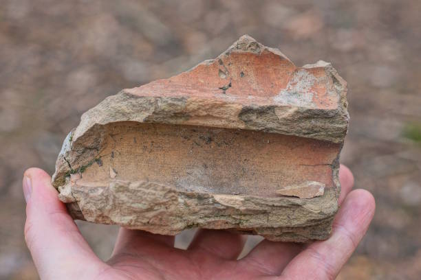 istock a man hand holds a big brown one piece of stone 2128574072