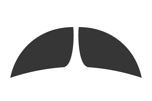 Walrus Mustache Black Vector Silhouette. Thick, Bushy Facial Hair Style That Extends Beyond The Edges Of The Mouth, Resembling The Impressive Tusks Of A Walrus, Exuding A Distinguished Presence