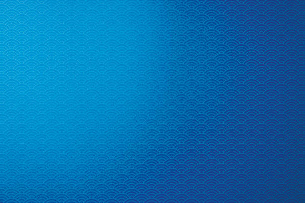 istock Blue background of Japanese paper 2128690769