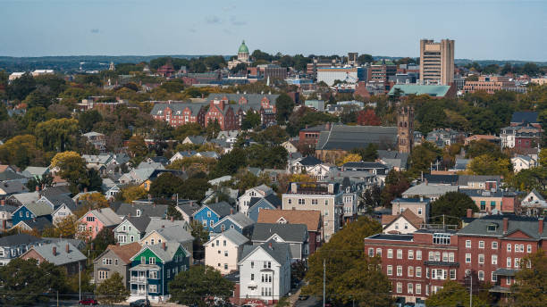 istock Colledge Hill, Providence, Rhode Island with the view of Sciences Library building in Brown University campus. 2128702464