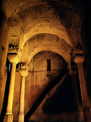 Underground cistern ruins in Istanbul