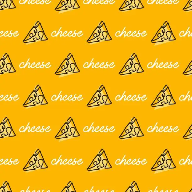 Vector illustration of Triangular Cheese Tales Abstract Golden Wedges