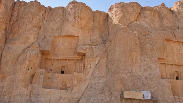 Tombs of Artaxerxes I and Darius the Great, kings of the Achaemenid empire, located in the Naqsh-e Rostam necropolis in Iran