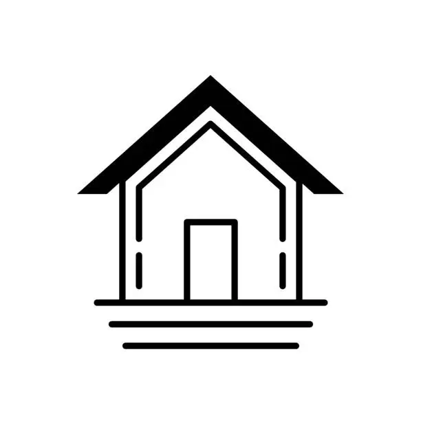 Vector illustration of House icon line design template isolated