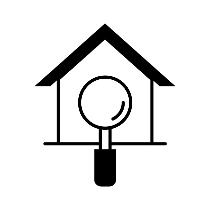 House finder icon line design template isolated