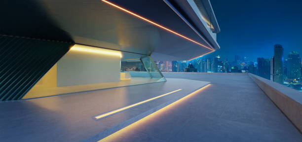 istock 3D Modern urban architecture at twilight 2128962097