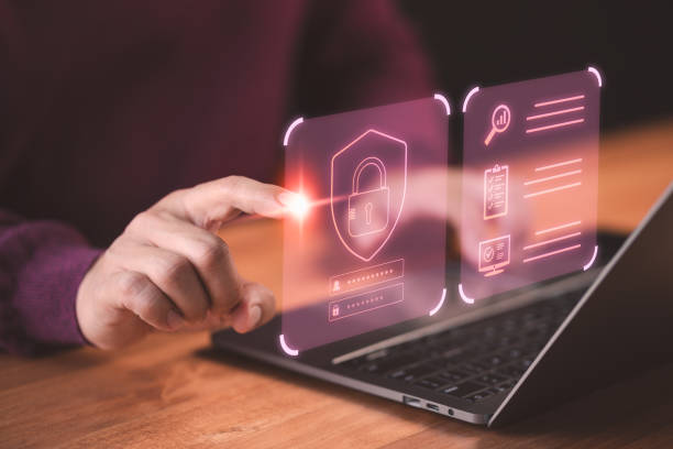 istock Ensuring member privacy and security integrity with a sophisticated system, incorporating secure internet access network technology and cybernetic lock screen icons for enhanced digital protection. 2128973846