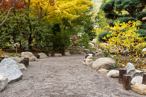 Autumn colors at Japanese Garden, Lithia Park, Ashland, Oregon, in 2023