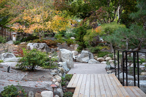 Autumn colors at Japanese Garden, Lithia Park, Ashland, Oregon, in 2023