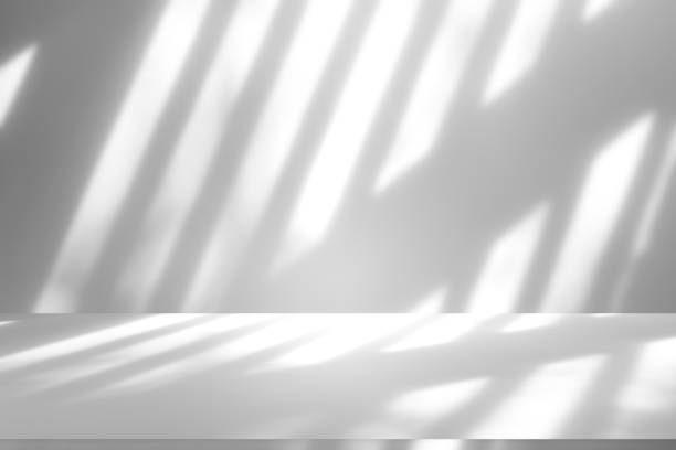 istock Wall interior background, studio and backdrops show products.with shadow from window color white . background for text insertion and presentation product 2129147322