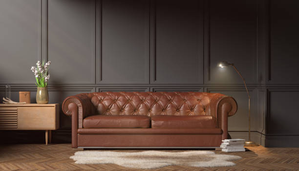 istock 3d rendering of victorian living room with a large sofa - classic style 2129166726